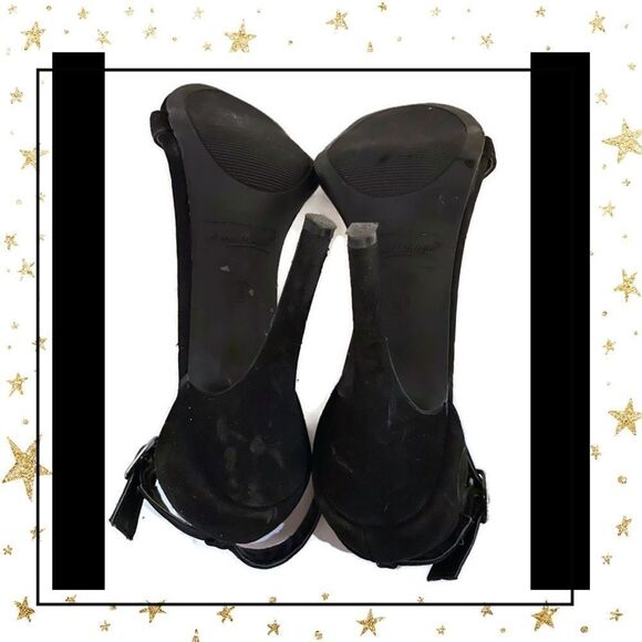 Anne Michelle Black Suede Ankle Strap Heels 8.5 - Picture 7 of 7
